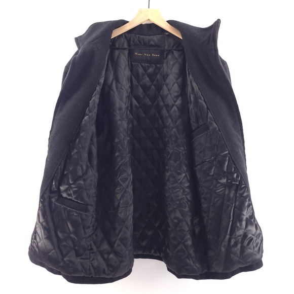 Marc New York Mens Wool Blend Quilted Lined Full Zip Jacket Large Black - Picture 3 of 13